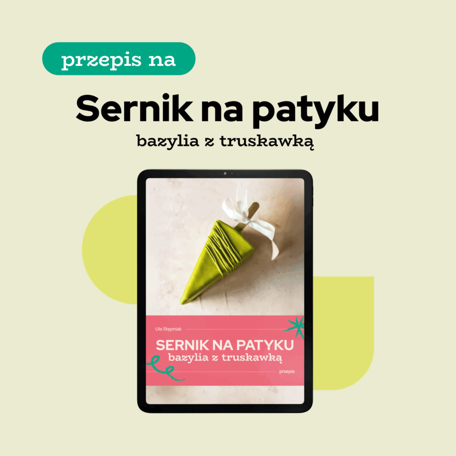Przepis: Sernik na patyku- bazylia z truskawką