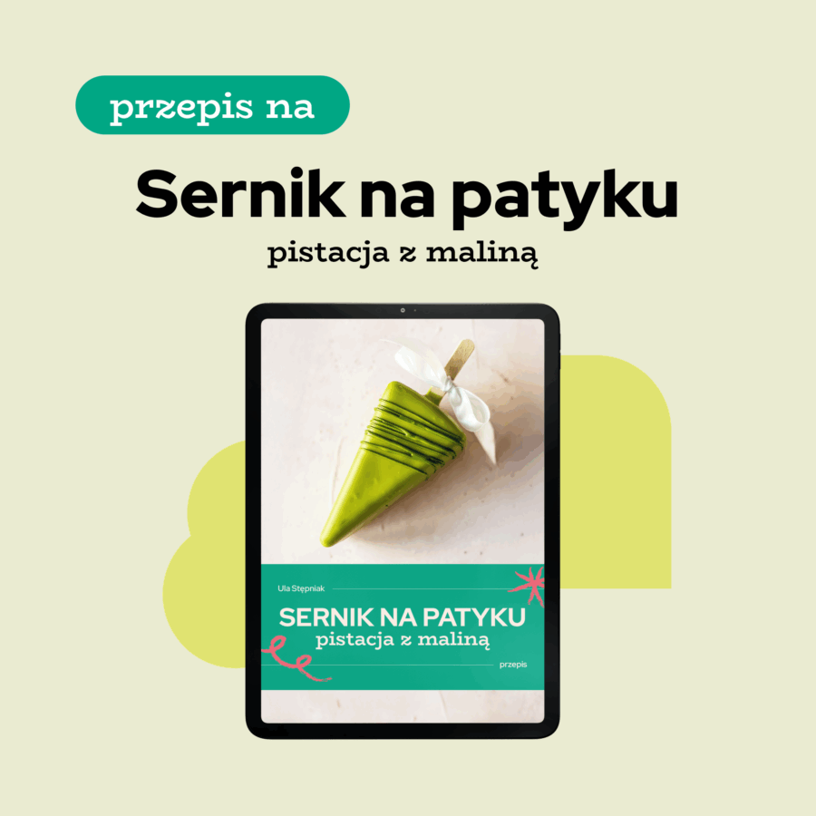 Przepis: Sernik na patyku - pistacja z maliną